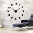 thumbnail image 3 of Reloj de pared grande moderno DIY, reloj de pared silencioso de metal con adhesivo de espejo 3D, reloj de pared de metal moderno para decoración del hogar y la oficina., 3 of 5