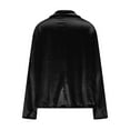 thumbnail image 5 of ClodeEU Women's Velvet Blazer Jacket ,Long Sleeve Lapel Open Front Business Suit Blazers with Pockets Black,Womens Plus S, 5 of 8