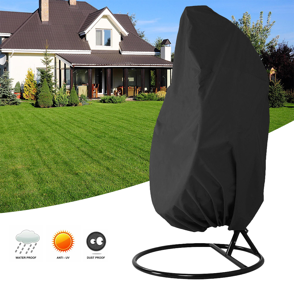 AoHao Wicker Swing Seat Cover Waterproof Patio Egg Chair Covers Wicker Egg Swing Chair Covers Dust-proof Outdoor Chair Cover UV Protection Hanging Chair Cover - image 1 of 9