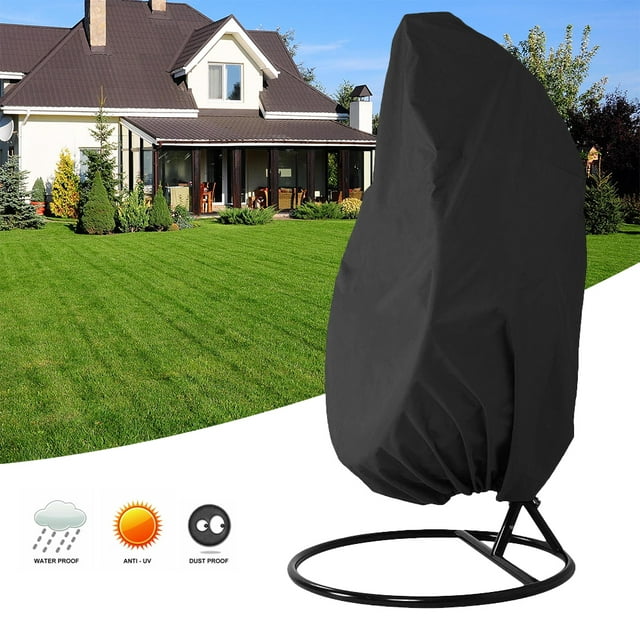 AoHao Wicker Swing Seat Cover Waterproof Patio Egg Chair Covers Wicker Egg Swing Chair Covers Dust-proof Outdoor Chair Cover UV Protection Hanging Chair Cover