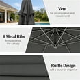 thumbnail image 3 of 10ft Large Patio Umbrella with Base, Outdoor Offset Cantilever Umbrella with Crank Handle, UV Water Resistant Adjustable Tilt Heavy Duty Metal Frame for Garden Backyard Terrace, Gray  RLB, 3 of 6