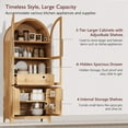 thumbnail image 4 of MAYEERTY 71" Arched Kitchen Pantry Cabinet with Glass Door, Open Shelves & Hidden Drawer Storage Cabinet for Kitchen Dining Room, 4 of 13