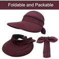 thumbnail image 6 of Women Sun Hat for Outdoor UV Protection, Wide Brim Sun Hat Ponytail, Convertible Zip-Off Beach Hat Visor, 6 of 6