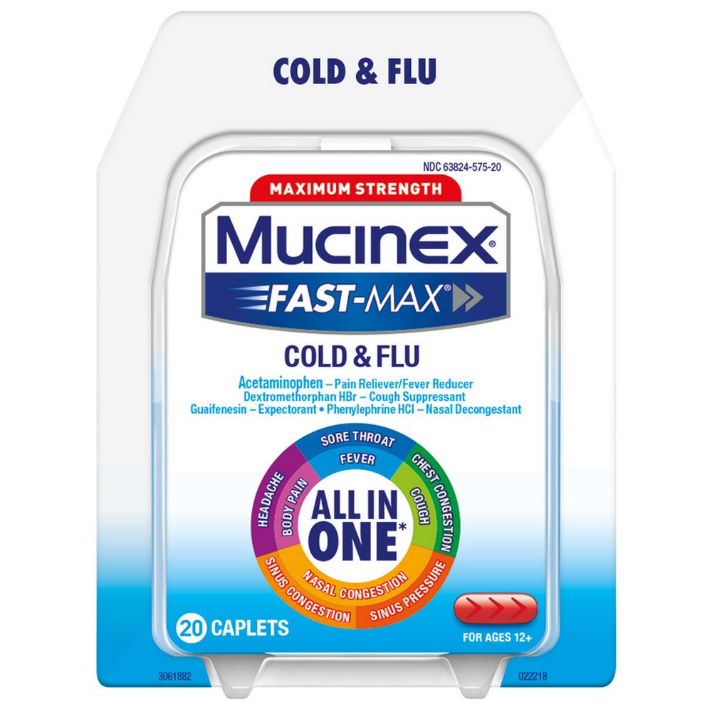 Mucinex FastMax Maximum Strength Cold & Flu All In One, MultiSymptom