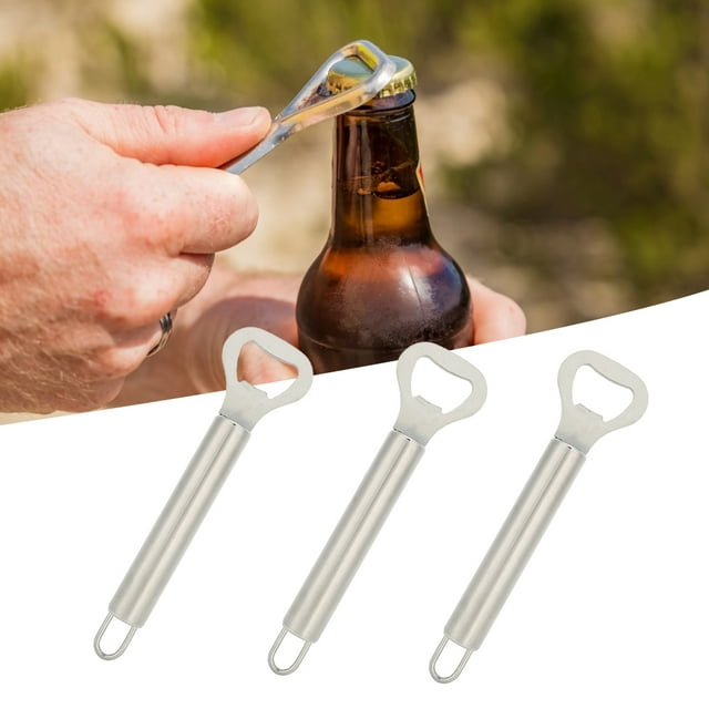 Bottle Opener,3Pcs Mini Portable Stainless Beer Bottle Opener Manual Bottle Opener Sturdy Construction