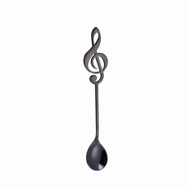 Stainless Steel Musical Note Dessert Spoon Coffee Stirring Milktea Coffee Stirring Spoon Stainless Tea Ice-cream Scoop Tableware