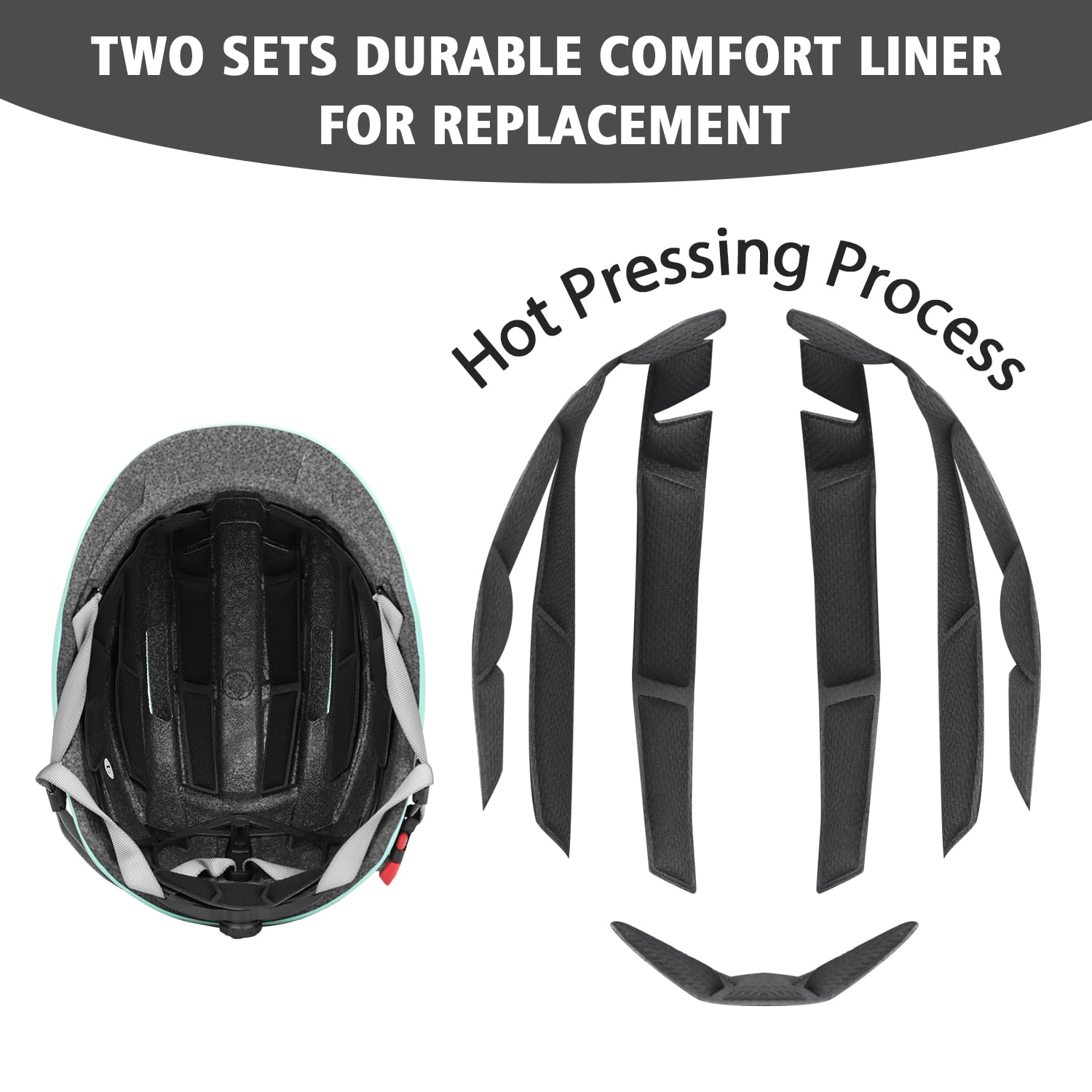 SLANIGIRO Adult Bike Helmet with Light - Commuter Bicycle Road Cycling Helmet with Replacement Pads for Men Women M (55-58cm)