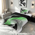 thumbnail image 2 of Manfei Green Black and Gray Twin Comforter Sets, Modern Abstract Artwork, Black Reversible 2 Pieces, 1 Comforter and 1 Pillowcase, 2 of 6