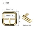 thumbnail image 2 of Uxcell 5Pack 0.94" Single Prong Belt Buckle Square Center Bar Buckles for Leather Craft, Gold, 2 of 7