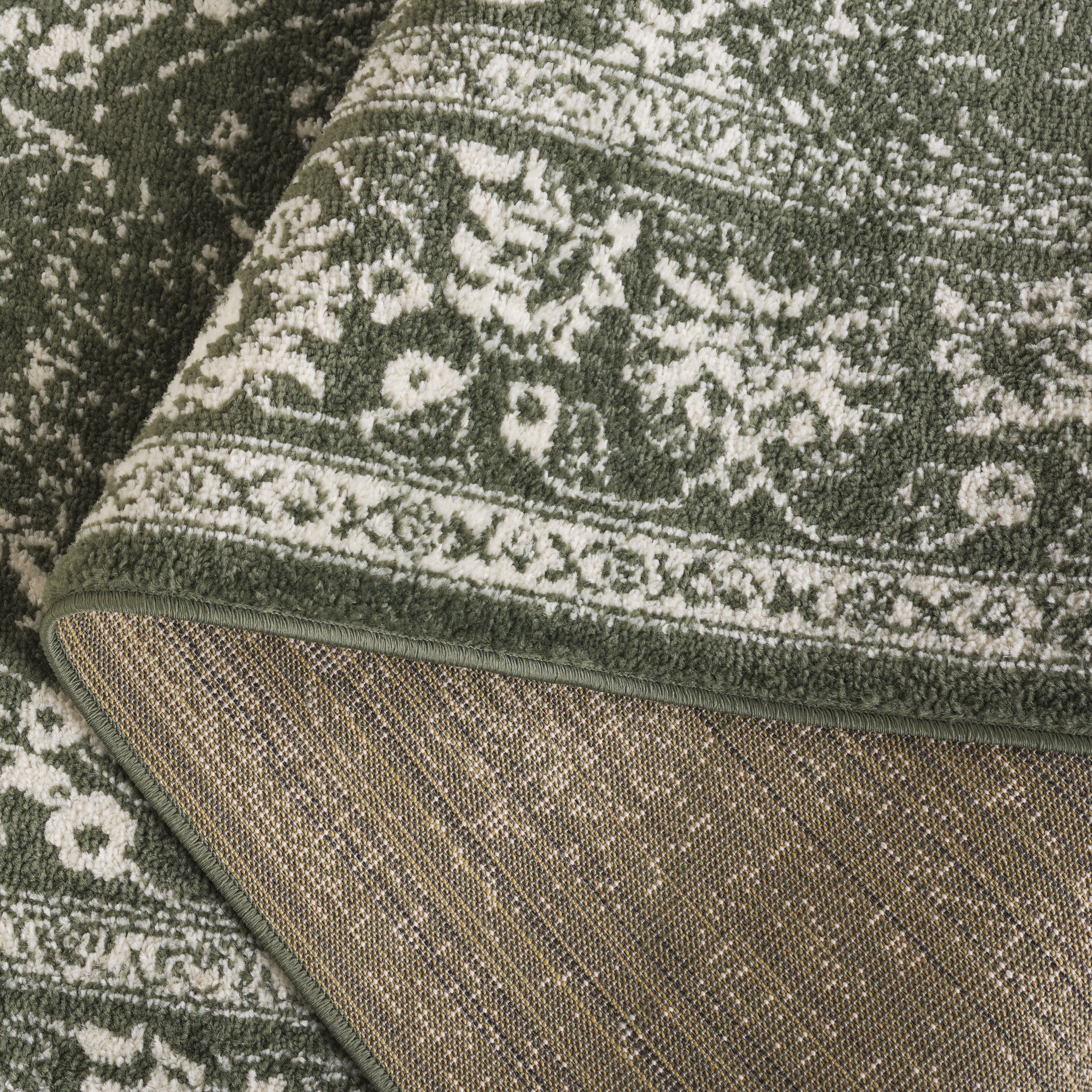 SAFAVIEH Adirondack Wyatt Traditional Distressed Area Rug, Dark Green/Ivory, 4' x 4' Round - Transitional Modern Design, Dark Green & Ivory, Ideal for Living Room, Bedroom, Dining Space