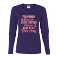 thumbnail image 2 of Wild Bobby, Fighting Cancer And Still Sexy, Breast Cancer Awareness, Women Graphic Long Sleeve Tee, Purple, Medium, 2 of 5