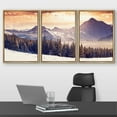 thumbnail image 2 of wall26 - 3 Piece Framed Canvas Wall Art - Fantastic Evening Winter Landscape. Dramatic Overcast Sky. Creative Collage. - Modern Home Art Stretched and Framed Ready to Hang - 16"x24"x3 Natur, 2 of 5