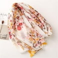 thumbnail image 5 of HSHDLDF Foulard Boho pour Femmes Légère à Imprimé Floral Foulard Automne Hiver Mode Châle à Franges, 5 of 5