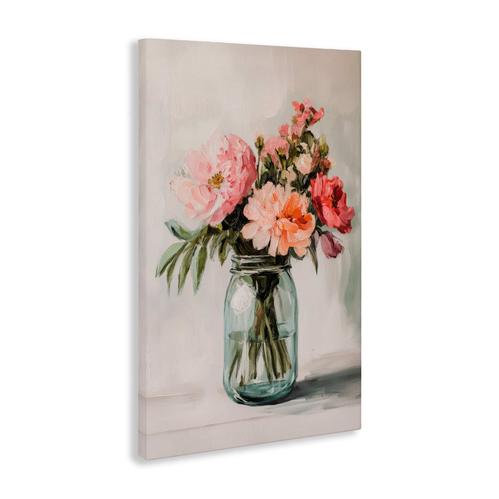 Stupell Industries Pink Flower Stems in Jar Canvas Wall Art, design by Petal Prints Design