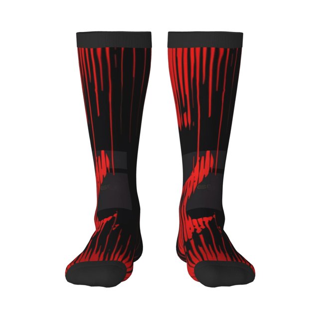Balery Minimalist Skull Red Calcetines novedosos Calcetines deportivos Calcetines hasta la rodilla Calcetines de algodón Calcetines originales y geniales