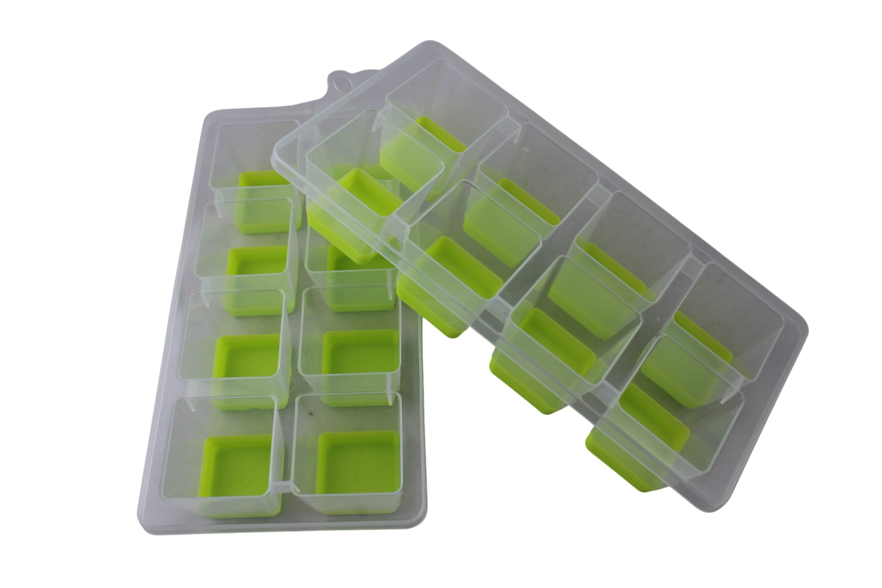 2 Pc Silicone Non Stick Ice Cube Tray Push Out With Flexible Bottom Rectangle 