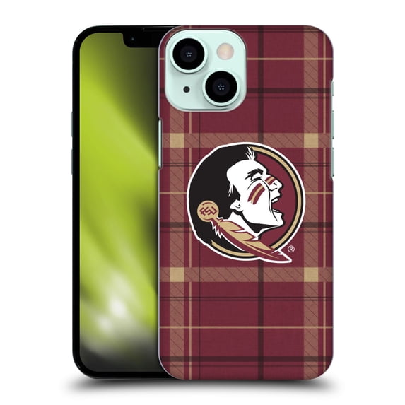 Head Case Designs Officially Licensed Florida State University FSU Florida State University Art Tartan Hard Back Case Compatible with Apple iPhone 13 Mini