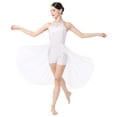 thumbnail image 3 of IBTOM CASTLE Women Lyrical Dance Costumes Lace Flower Embroidery Spliced Tulle Dress Flowy Chiffon Leotard Skirt XS White, 3 of 8