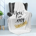 thumbnail image 4 of Saying Soft Flannel Fleece Throw Blanket, Big Font Classical Romantic Partners Phrase Soul Mates Theme Calligraphy Image, Cozy Plush for Indoor and Outdoor Use, 60" x 80", Mustard Black, by Ambesonne, 4 of 5