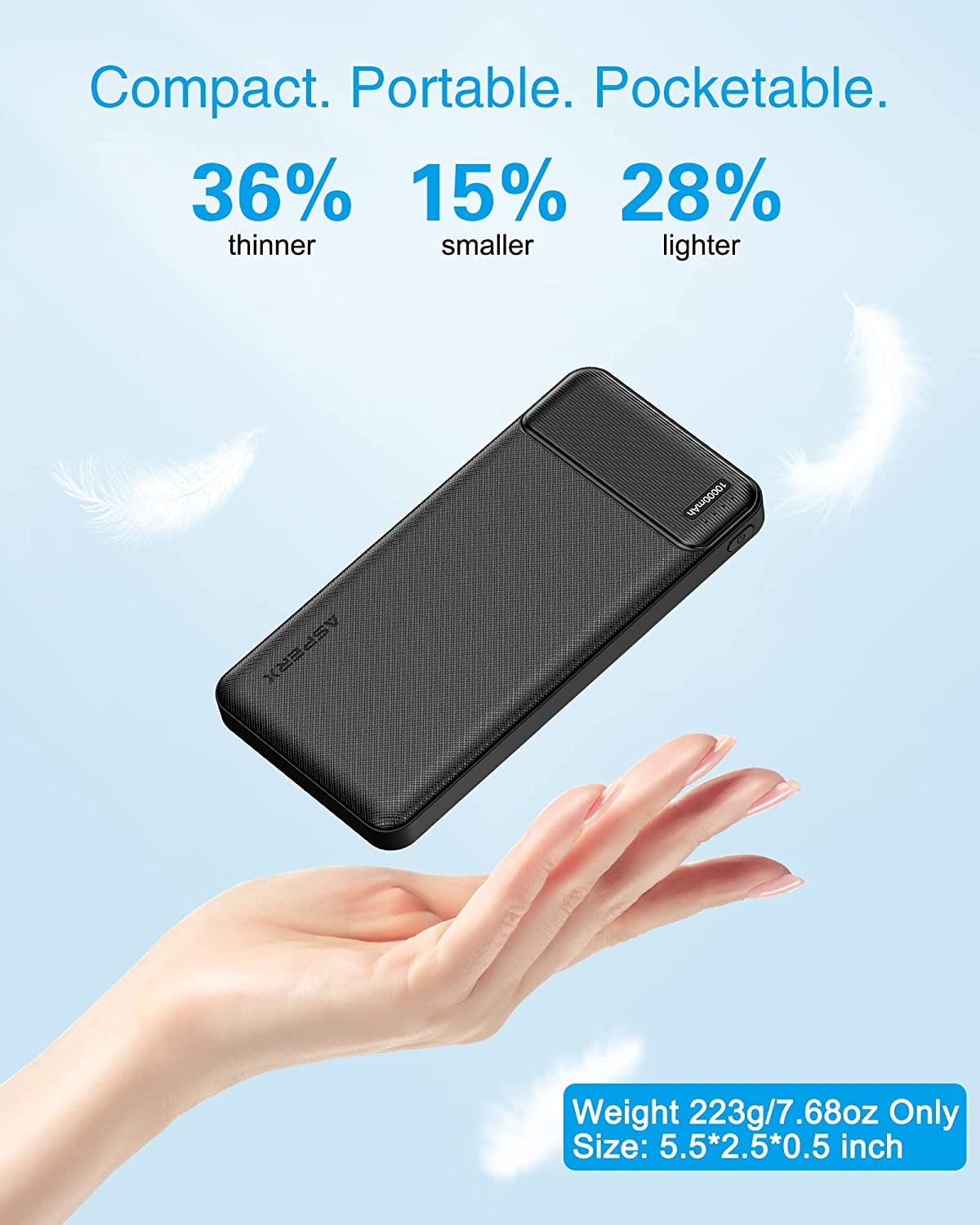 2-Pack 10000mAh USB C Output Portable Charger Power Bank Fast Charging, Portable Phone Charger External Battery Pack for iPhone, Samsung, Google LG and Heated Vest