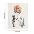 thumbnail image 3 of Halloween Skeleton and Ghost Flannel Throw Blanket, Balloon Print Decorative Cover for Couch, Sofa and Bedroom, 3 of 3