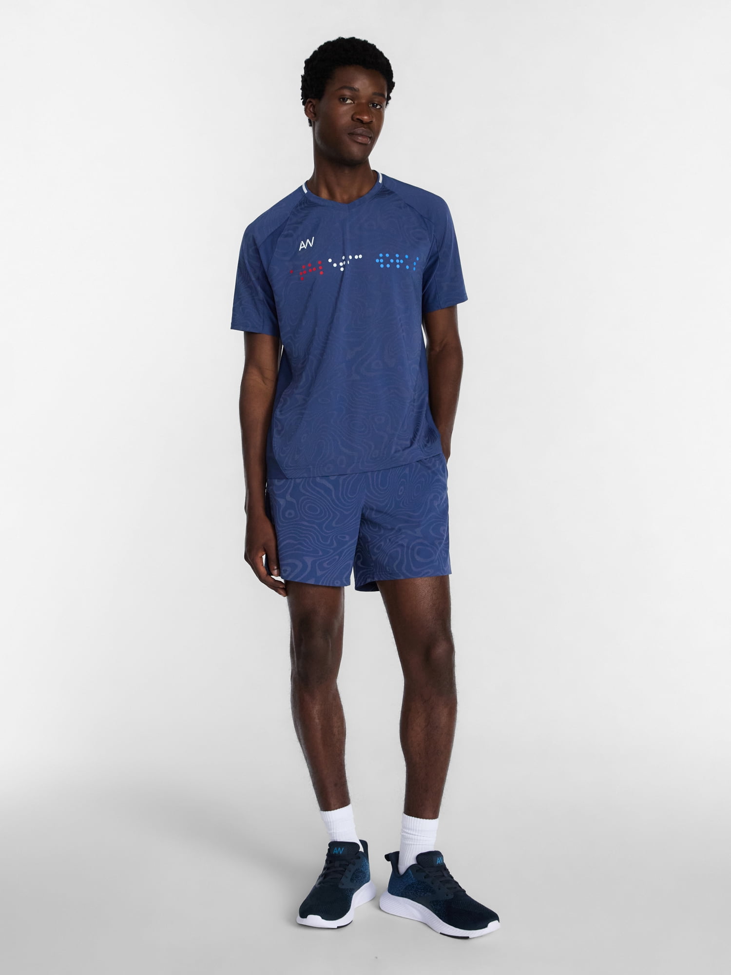 Athletic Works Men's Reflective Print Soccer Style Performance Shirt, Sizes XS-3XL