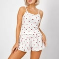 thumbnail image 2 of Taqqpue Womens Pajamas Set 2 Piece Heart Print Sleeveless Sleepwear Cami Top and Elastice Waist Shorts Lounge Sets, 2 of 8