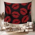 thumbnail image 2 of Red Lips Large Tapestry for Bedroom Wall Hanging Tapestry, Modern Abstract Romantic Texture Aesthetic Ceiling Backdrop Tapestries Poster Blanket Wall Decor for Teens Room Living Room Dorm 85" x 90", 2 of 8
