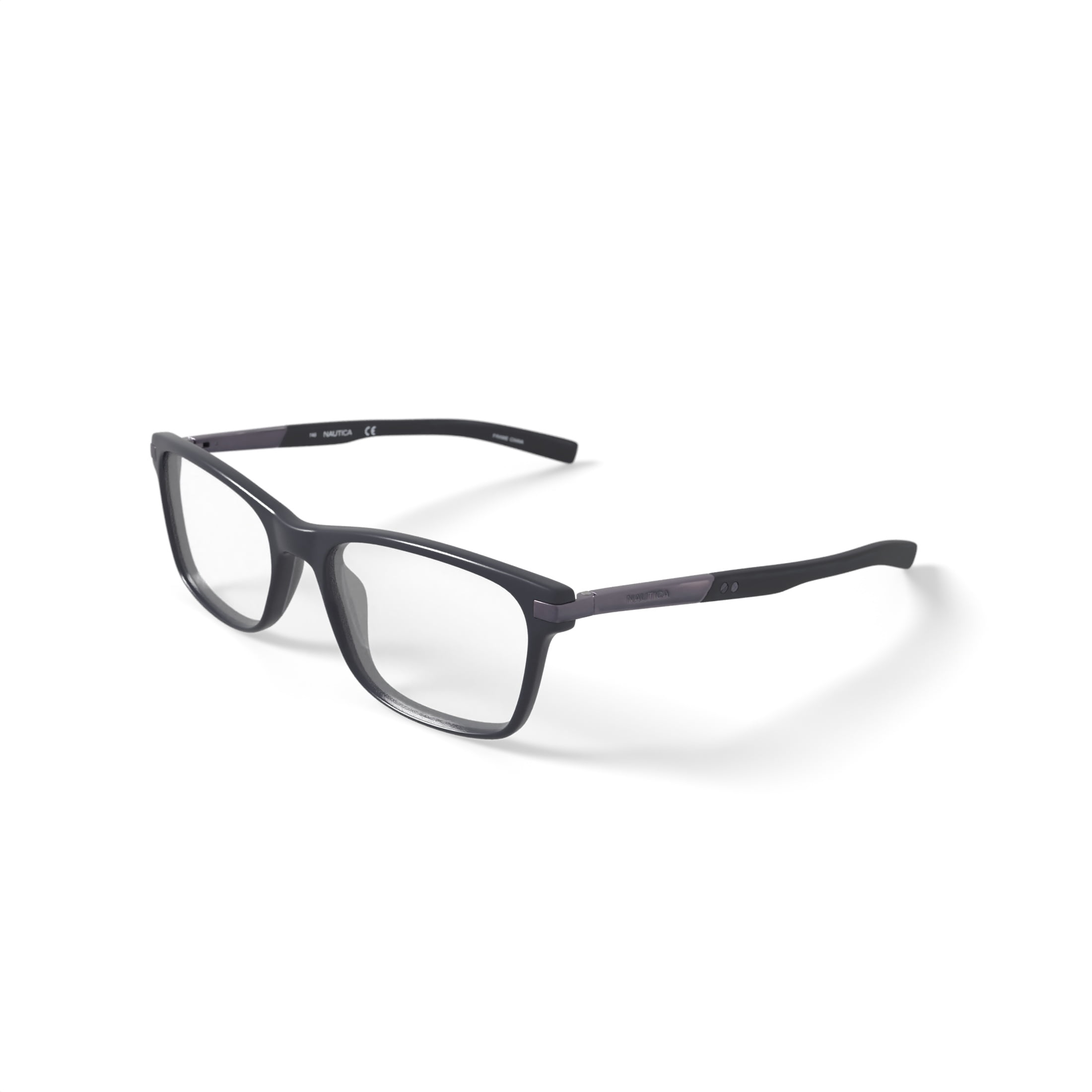 Nautica Men's N8131 Prescription Eyeglasses with Case, Black