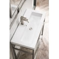 thumbnail image 6 of James Martin Furniture  31.5 in. Boston Stainless Steel Sink Console with White Glossy Resin Countertop, Brushed Nickel, 6 of 7