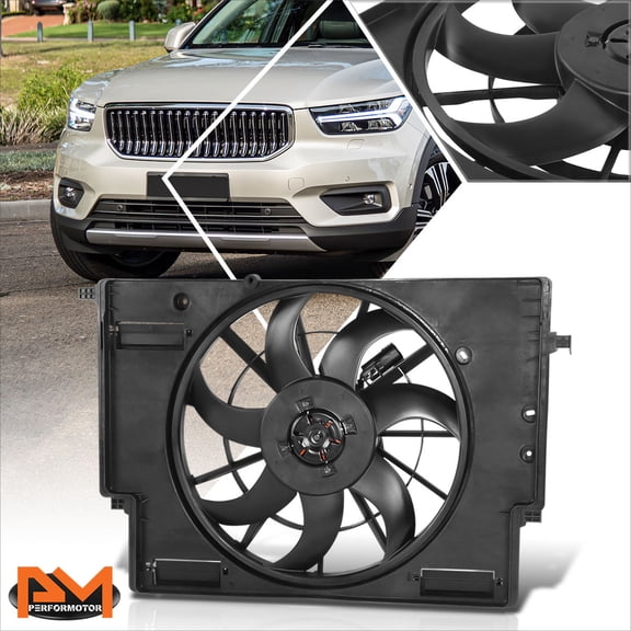 PM PERFORMOTOR for 19-21 Volvo XC40 Factory Style Lightweight Radiator Cooling Fan Assembly