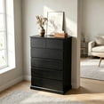 thumbnail image 4 of PUKNLY Tall 6-Drawer Dresser for Bedroom – Modern Chest of Drawers with Concealed Handles & Anti-Tip Kit, Vertical Wood Storage Cabinet for Living Room, Entryway or Hallway,Black, 4 of 12