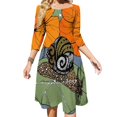 thumbnail image 1 of Vestido de verano con escote cuadrado y capuchinas de caracol, elegante vestido de mujer con cuello halter, estampado de caracoles, plantas naturales, botánica, 1 of 6