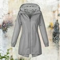 thumbnail image 6 of Women's Outdoor Rain Jacket with Hood, Plus Size Waterproof Windbreaker Trench Coat with Pockets Gray S, 6 of 7