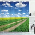 thumbnail image 1 of Ambesonne Rustic Home Shower Curtain, Flower Field, 69"Wx84"L, Green Blue White, 1 of 3