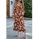 thumbnail image 5 of Vestido PRETTYGARDEN Midi Boho con Estampado de Hojas Marrón XXL, 5 of 6