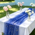 thumbnail image 4 of 70x200cm Sheer Mesh Table Runner with Gold Foil - European-Style Dining Table Decor for Weddings, Birthday Parties, Gatherings, Events - Polyester Decorative Tablecloth, 4 of 6