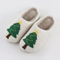 thumbnail image 6 of Fuzzy Slippers for Women Slip On Indoor Christmas Slippers Comfortable Home Footwear Fluffy Winter Warm House Shoes Bedroom Slippers Indoor Slippers Green 43, 6 of 9