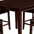 thumbnail image 3 of 5 Piece Wood Counter Height Table Fiddle Back Chairs Brown- Saltoro Sherpi, 3 of 5