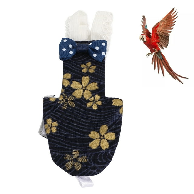 Bird , Bowknot Design Simple and Generous Pet Bird Nappies Elastic Shoulder Strap Comfortable Clothes Inner Pocket Put Paper Towels