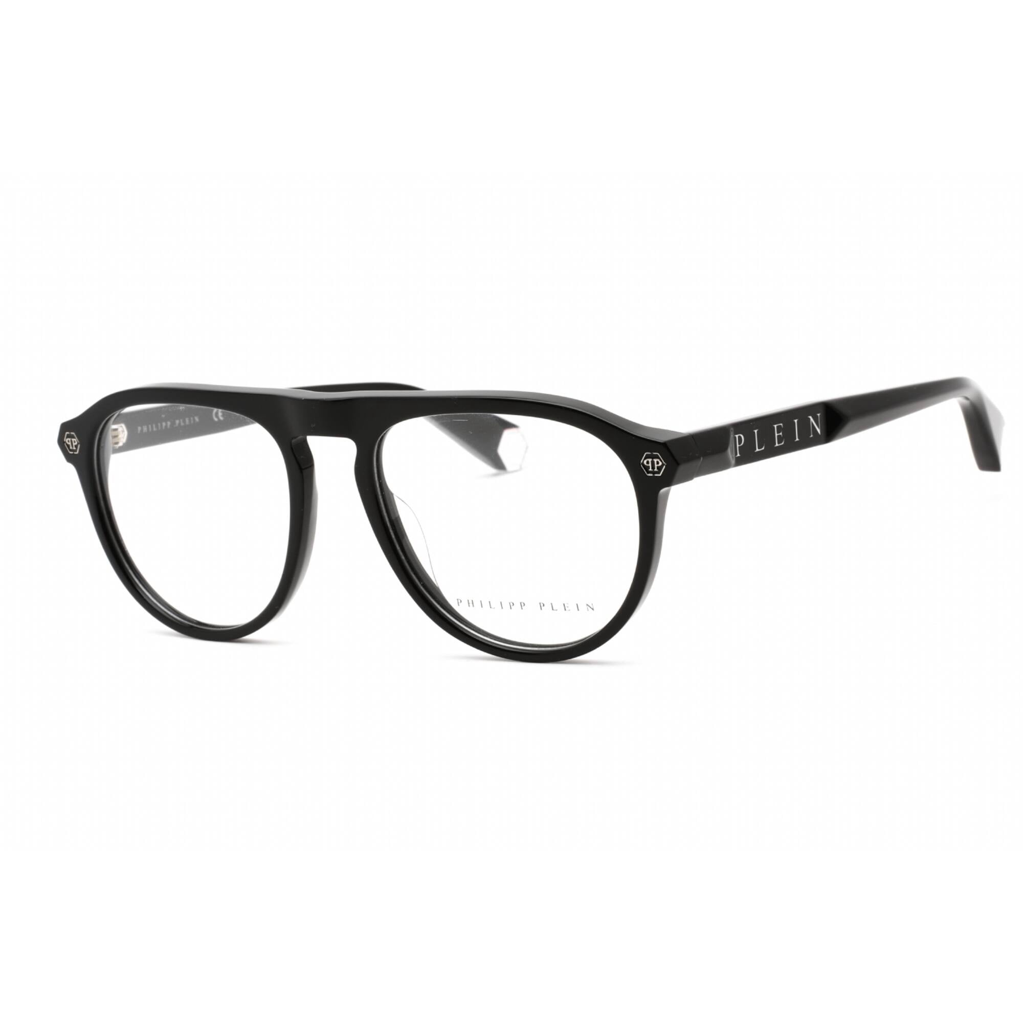 Philipp Plein VPP016M Eyeglasses Black Plastic Round Philipp Plein Glasses Frames VPP016M 0700 54 - Designer  main image 3