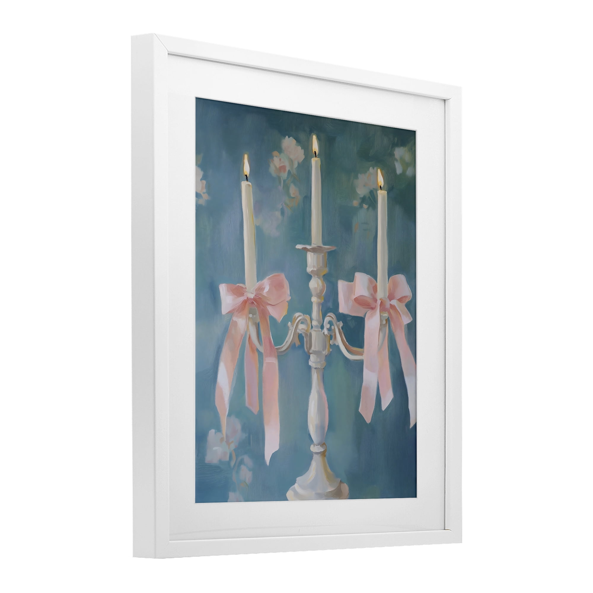 Stupell Industries Elegant Coquette Candelabra White Framed Print Under Glass, design by The Prints Vibe