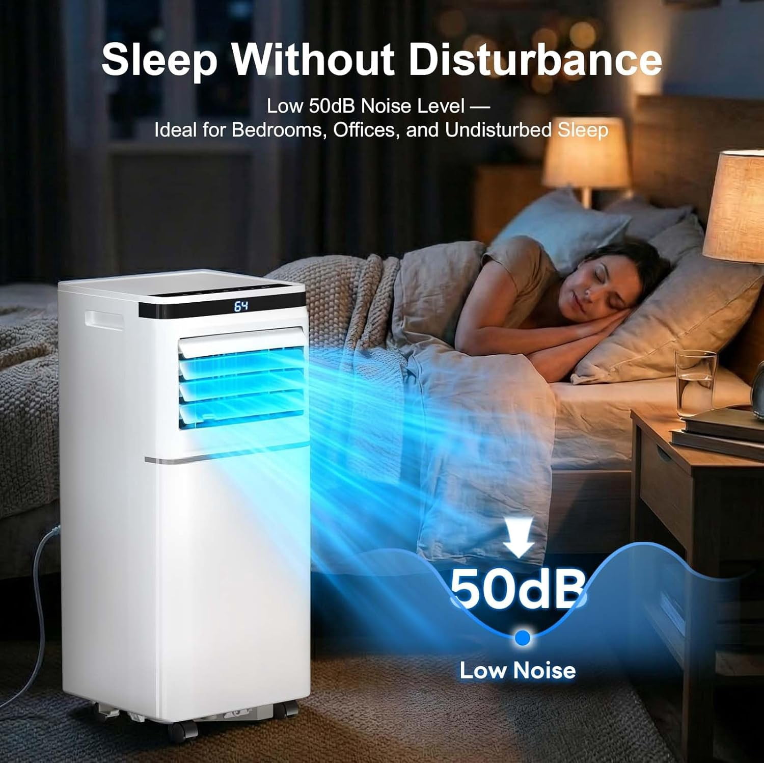 Havato 10,000 BTU Portable Air Conditioners Up to 450 sq.ft, 4in1 Standing Smart Cooling AC with Remote, Dehumidifier, Fan, AC Units portable Cools Room, 3 Modes, 24-hour timer, LED Display, Bedroom