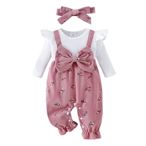 Loicainy Baby Girls Floral Romper with Headband