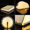 thumbnail image 3 of Lámpara LED de madera para libros, plegable y magnética, recargable por USB, decorativa., 3 of 5