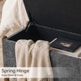 thumbnail image 3 of VKNOW Chenille Storage Bench with Solid Wood Legs and Hinged Lid for Bedroom Entryway and Living Room,Charcoal, 3 of 12