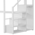 thumbnail image 6 of Newest Full Loft Bed with Desk , Charging Station, Full Size Metal Loft Bed with Stairs , Light for Teens,White, 6 of 7