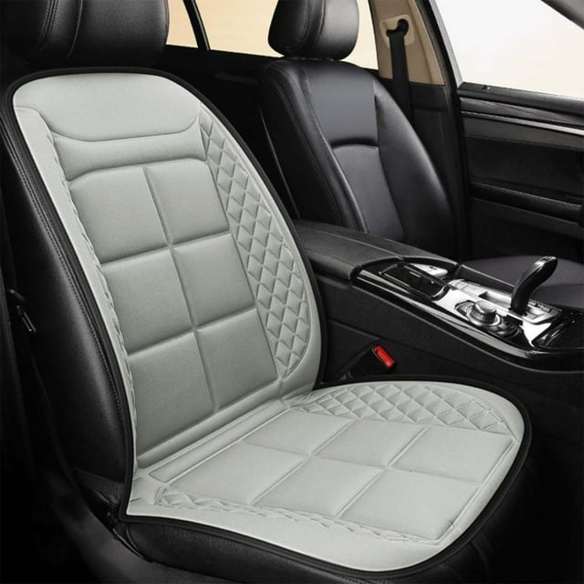 Feltree 12V/24V Universal Heated Car Seat Cushion, Winter-Proof Fleece Cover with Fast Warming for Drivers/Passengers