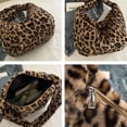 thumbnail image 7 of Jiibva Women Plush Leopard Print Bag Underarm Shoulder Bag Large Capacity Handbag Winter Plush Shopping Tote Bag, 7 of 7