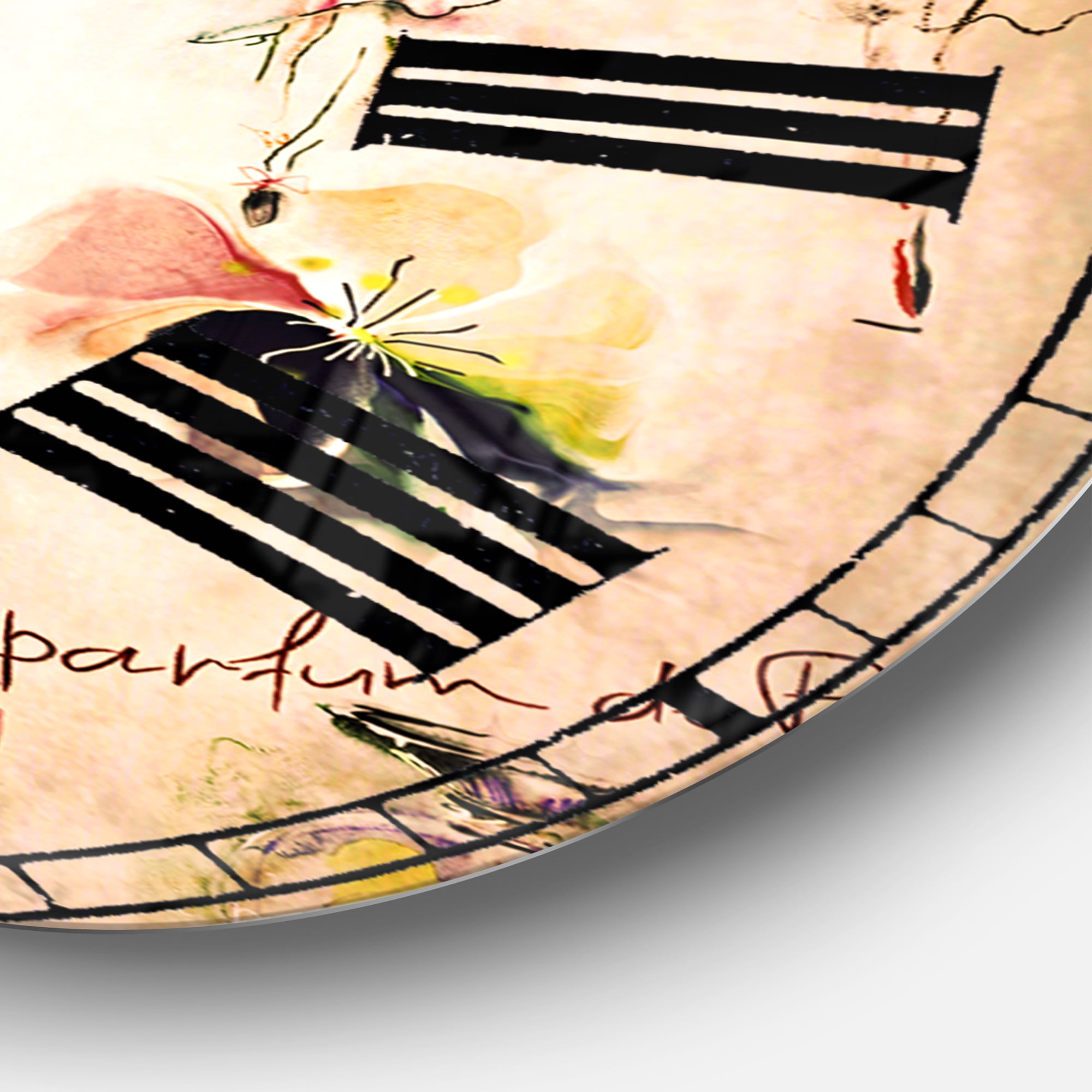 Designart 'Perfume Bottles and Flowers' Glam wall clock